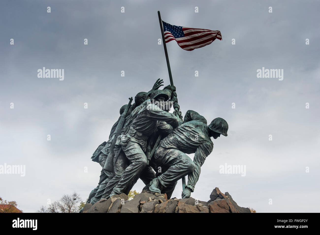 US Marine Corps War Memorial, Arlington, Virginia, Stati Uniti d'America, America del Nord Foto Stock