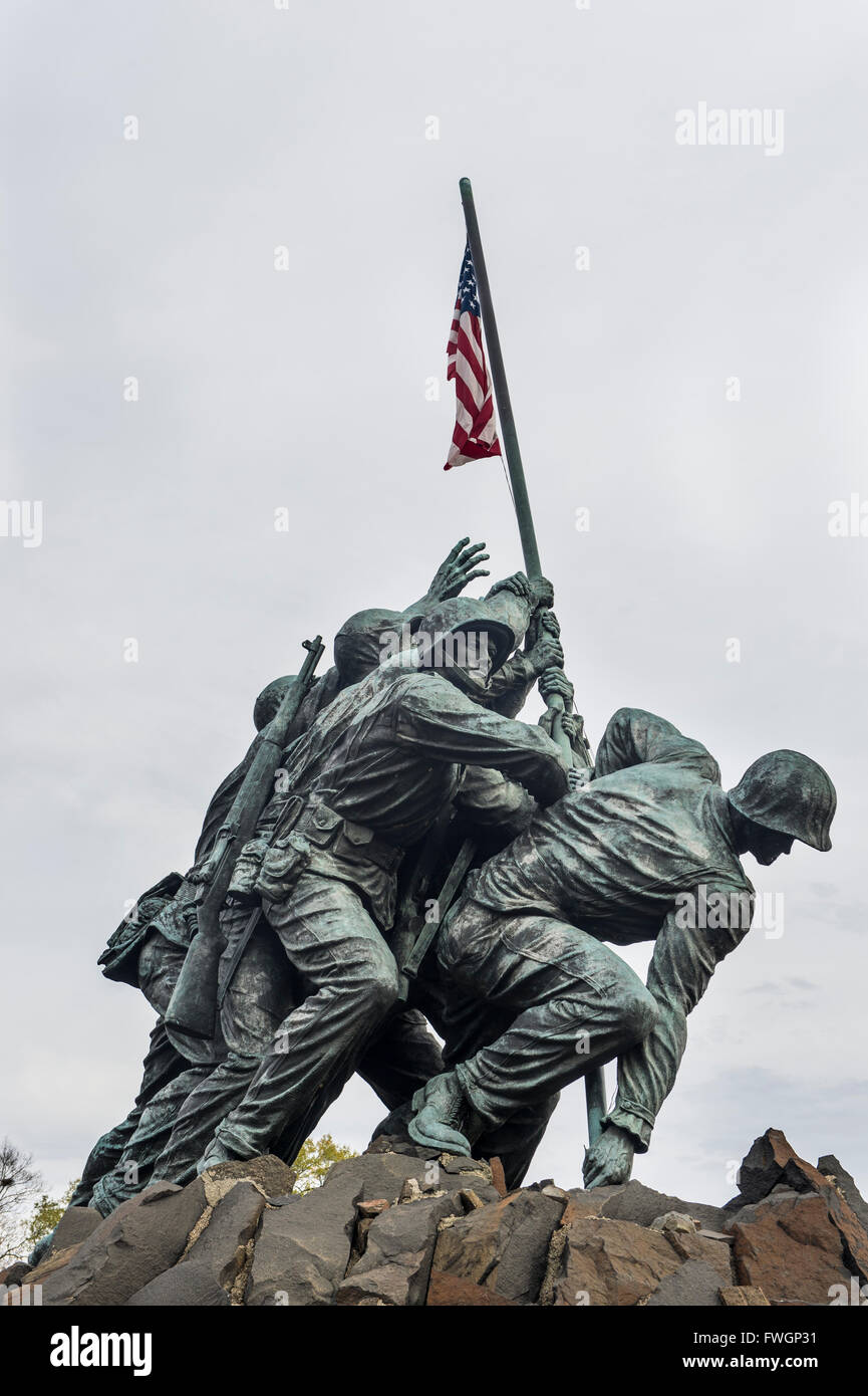 US Marine Corps War Memorial, Arlington, Virginia, Stati Uniti d'America, America del Nord Foto Stock