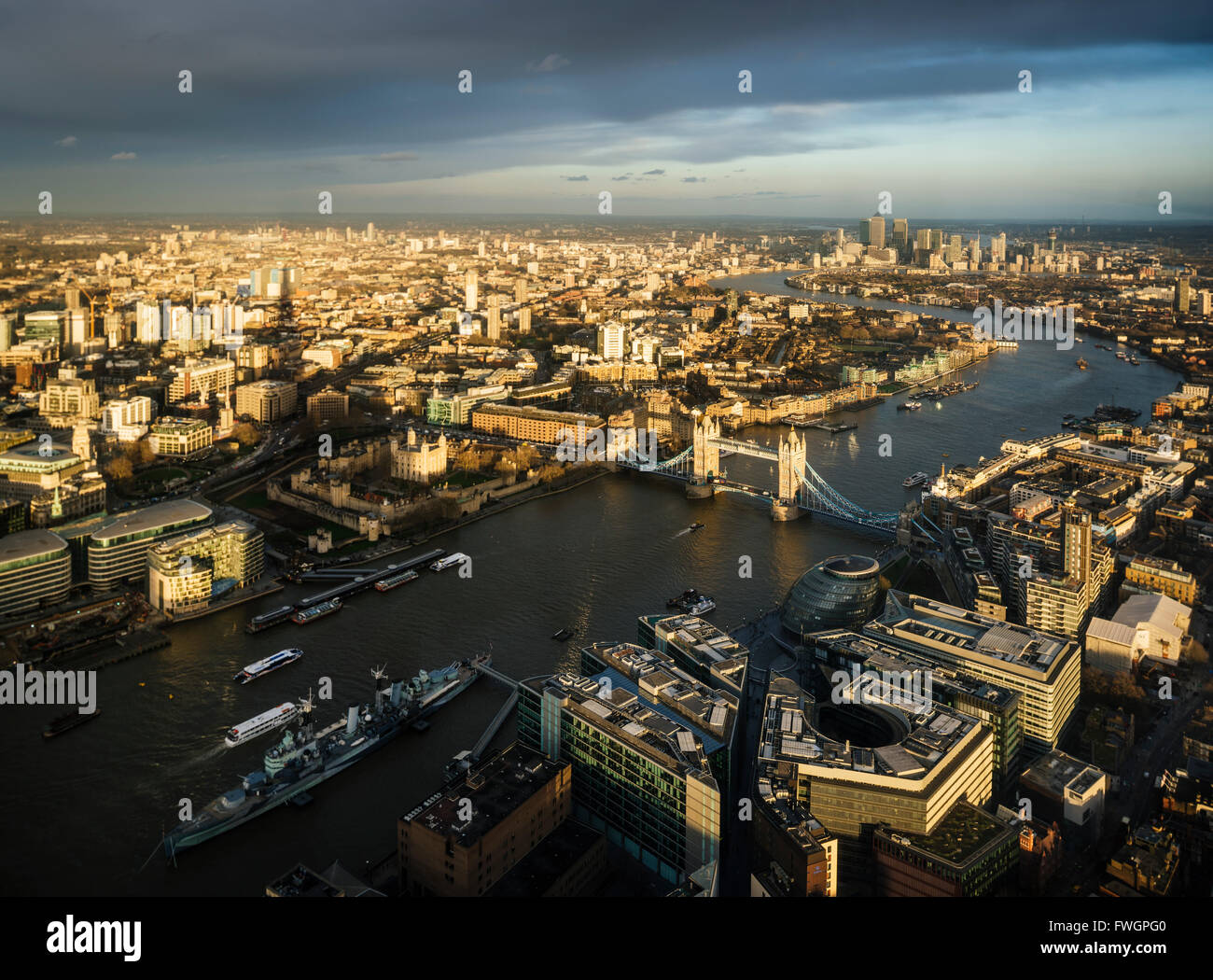 La vista dalla Shard, London, England, Regno Unito, Europa Foto Stock