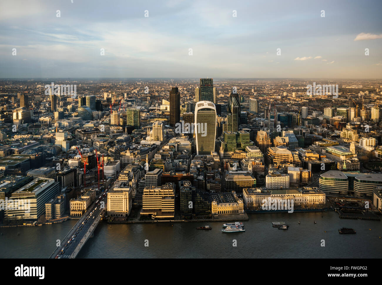 La vista dalla Shard, London, England, Regno Unito, Europa Foto Stock