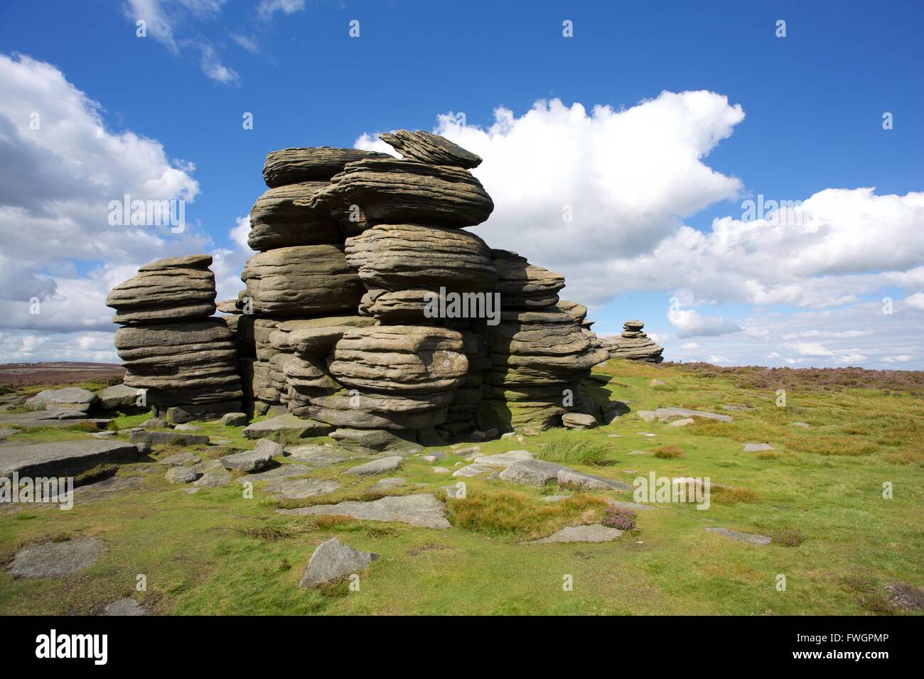 Cantina di sale di roccia sul bordo Derwent, Parco Nazionale di Peak District, Derbyshire, England, Regno Unito, Europa Foto Stock