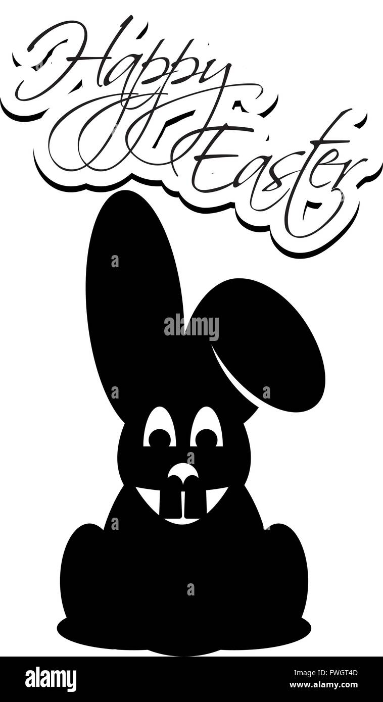 Illustrazione grafica vettoriale Felice Pasqua con copyspace per l'uso creativo nel web e graphic design Illustrazione Vettoriale