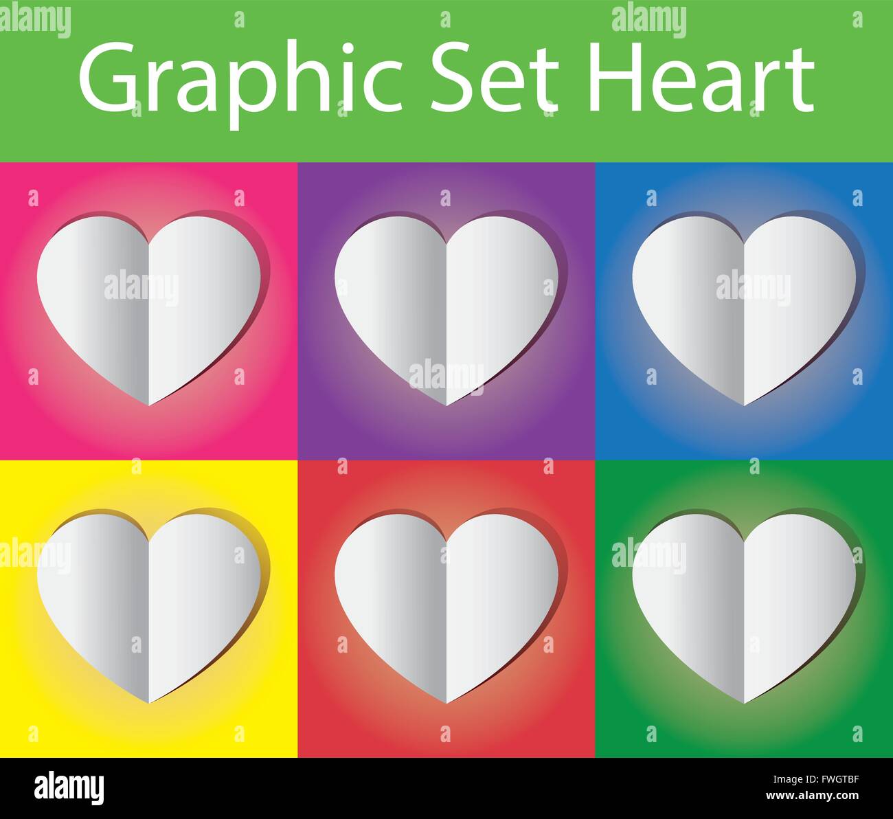 Il vettore grafico impostato nel cuore per scopo diverso Illustrazione Vettoriale