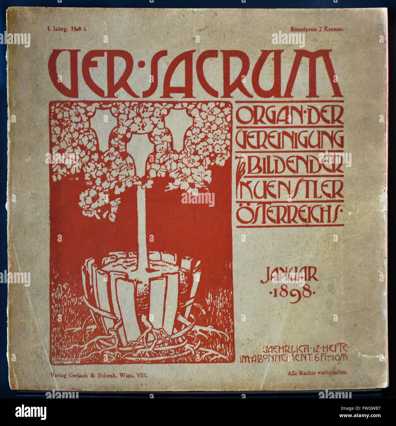 Ver Sacrum n. 1 volume one 1898 lascito da Wojciech Weiss 1875 - 1950 Polacco pittore e disegnatore del Giovane Polonia movimento. Foto Stock