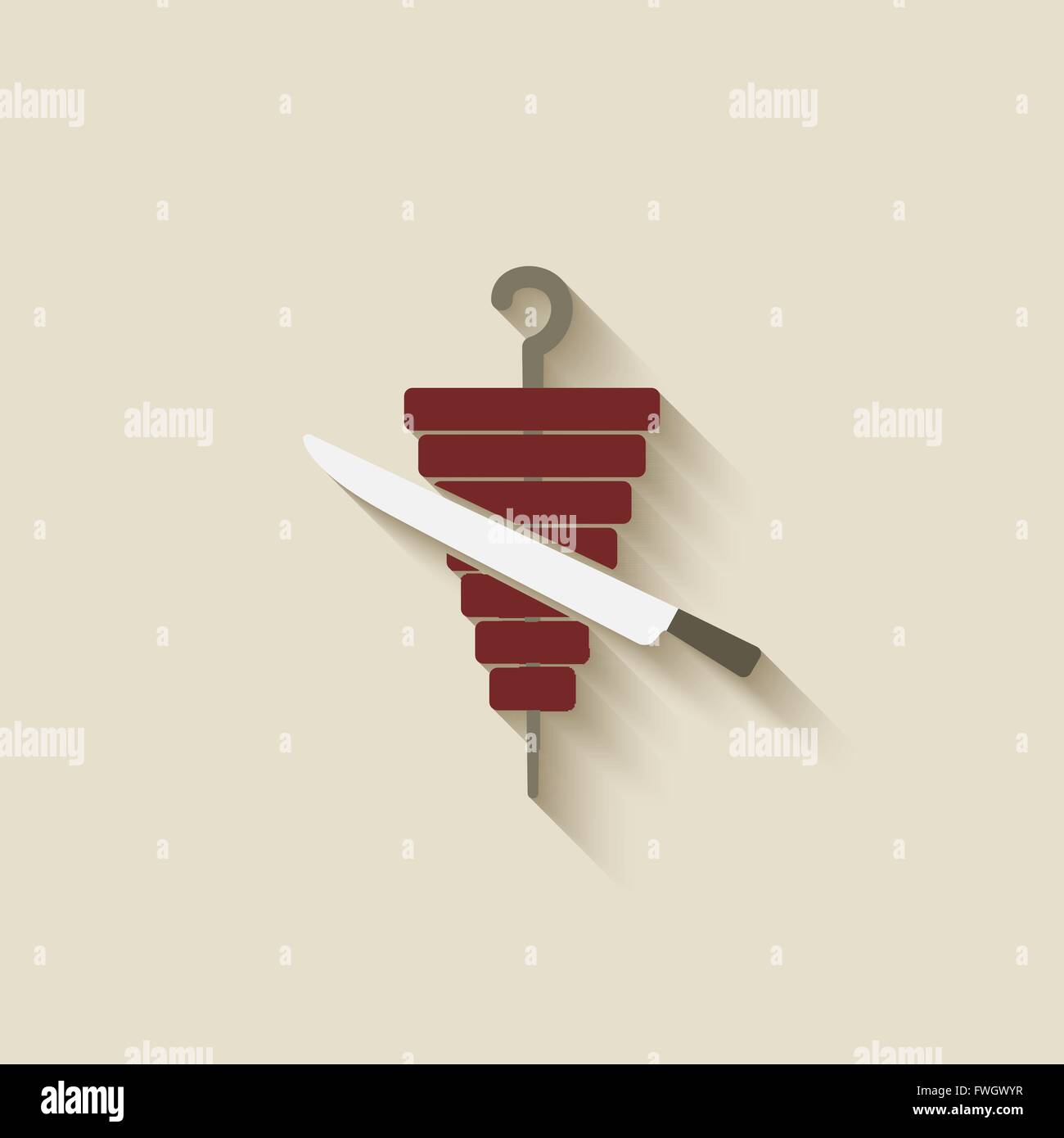 Döner Kebab elemento di design - illustrazione vettoriale EPS. 10 Illustrazione Vettoriale