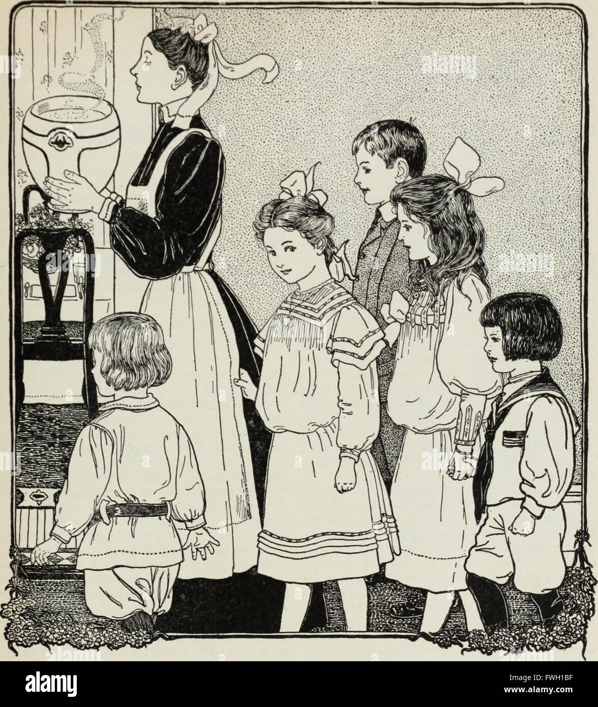 Lo scaffale per ragazzi e ragazze libro per bambini di fatto e di fantasia (1912) Foto Stock