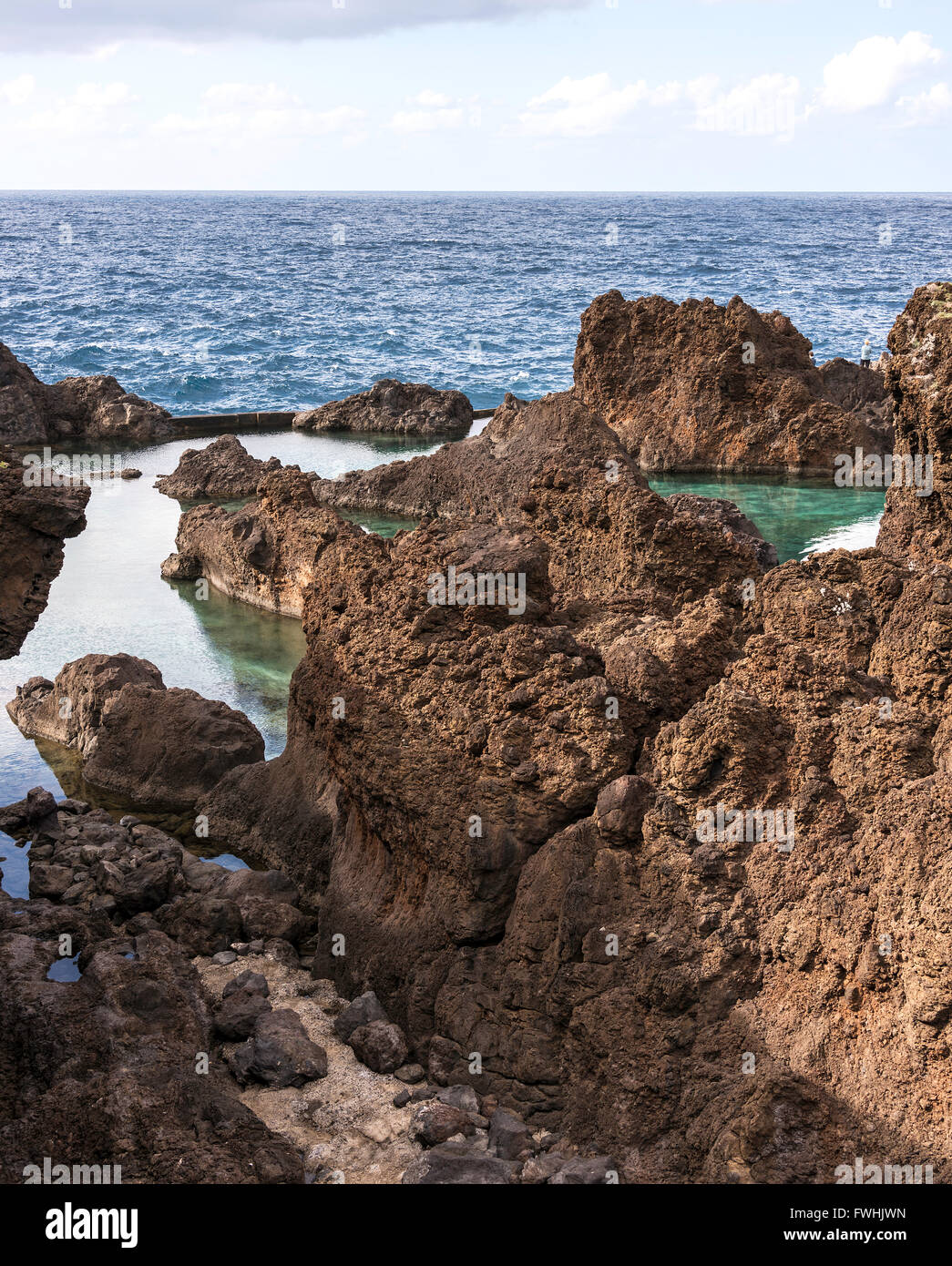 Piscine Naturali di Porto Moniz, Madeira, Portogallo Foto Stock