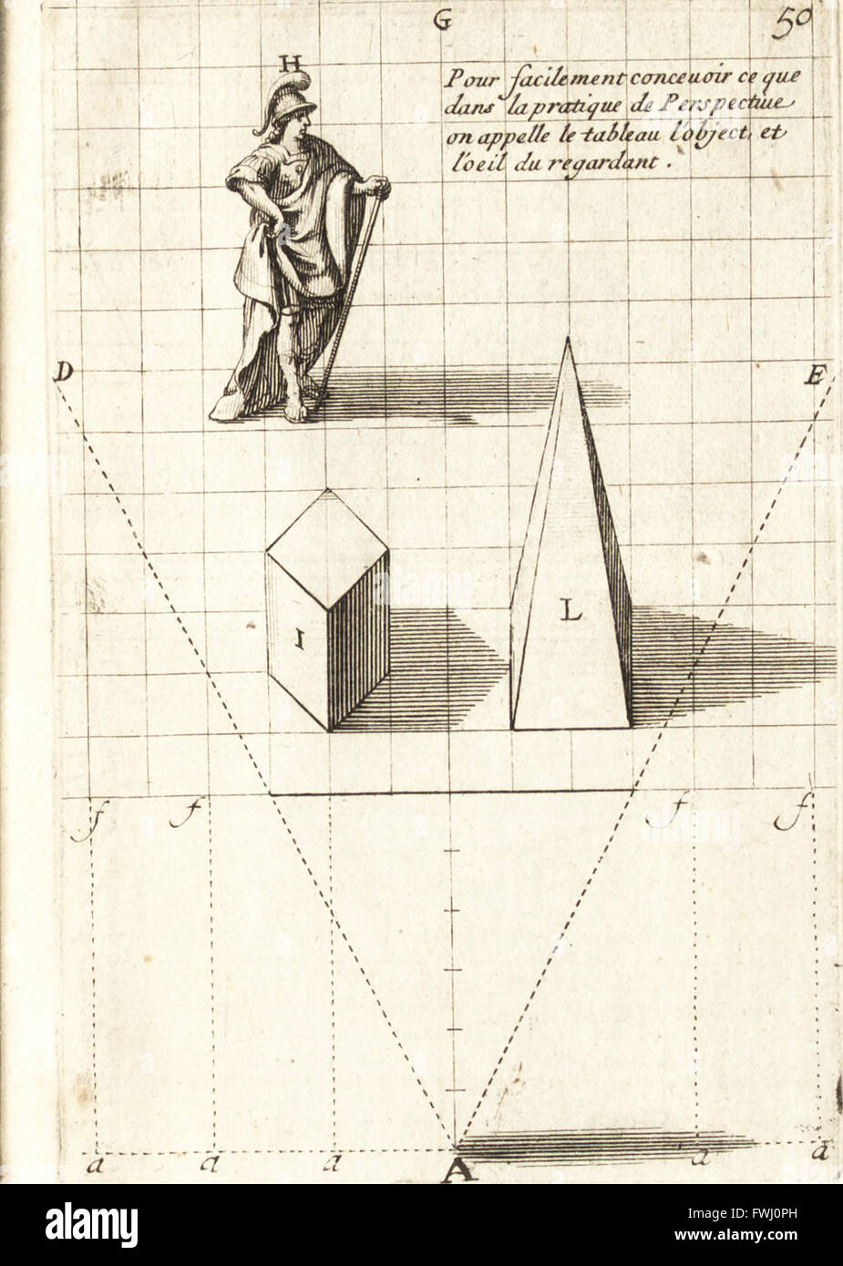 TraitC3A9 des pratiques geometrales et prospettive - enseignC3A9es dans l'Academie Royale de la peinture et scultura (1665) Foto Stock