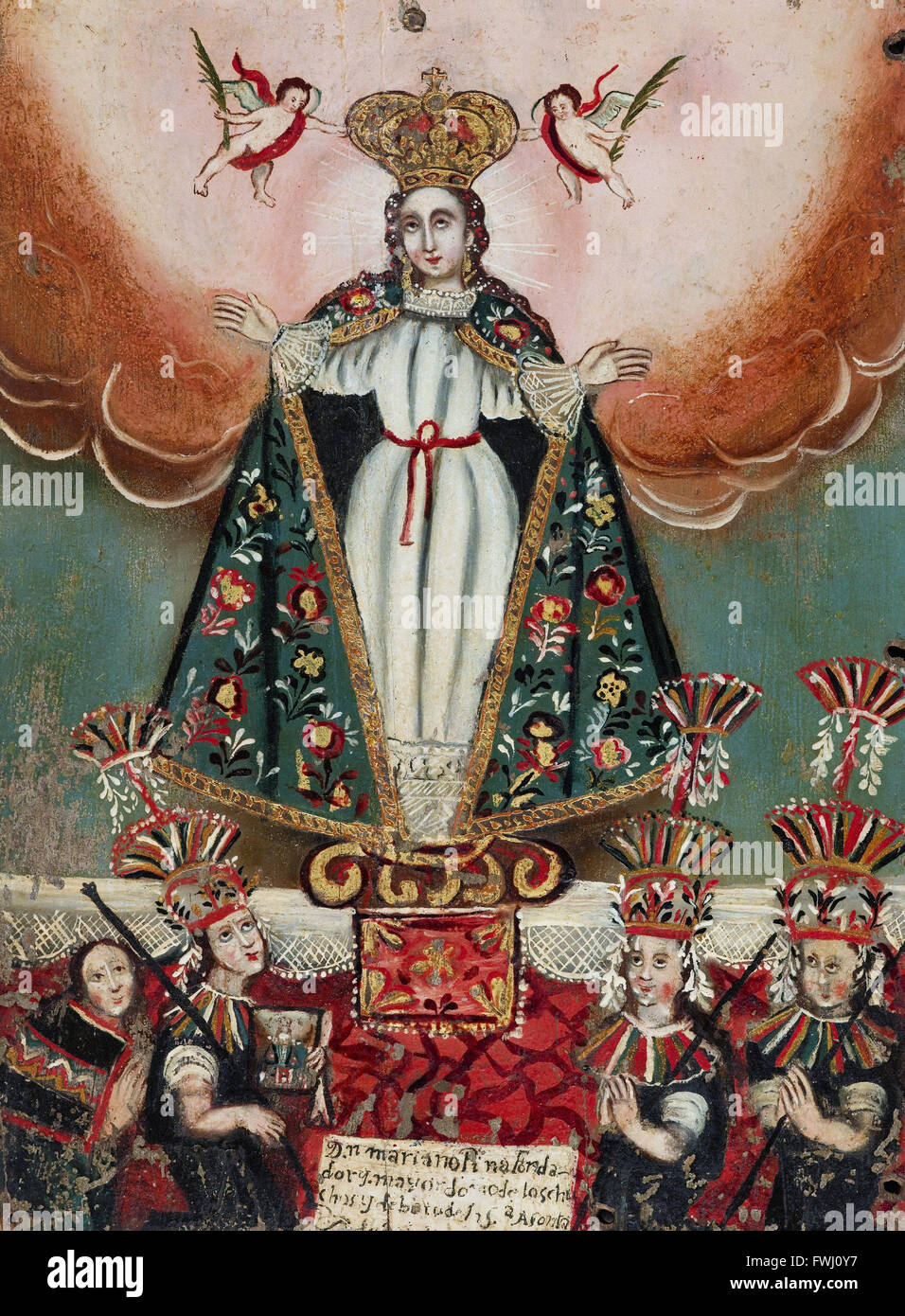 La Vergine Maria con i donatori indiano - Brooklyn Museum Foto Stock