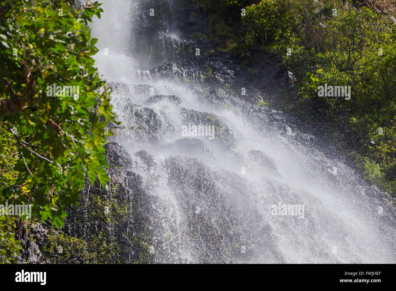 Virgen cascata, collocato nel centro di Banos de Aqua Santa, Sud America Foto Stock