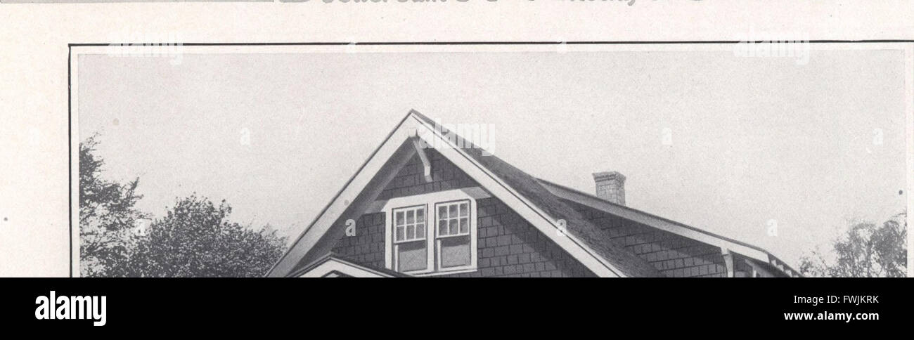 Questo catalogo presenta case pronte all'uso progettate da Bennett, che mostrano progetti architettonici e materiali per un facile assemblaggio. Mette in evidenza le case prefabbricate per una costruzione efficiente all'inizio del XX secolo. Foto Stock
