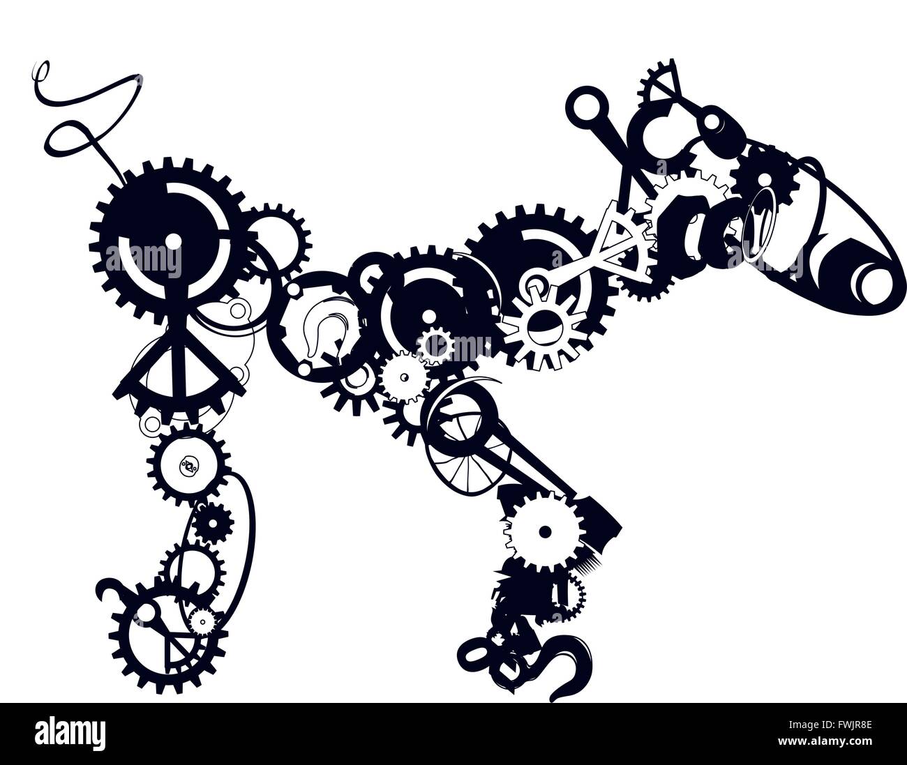 Progetto di piano di Cyber Dog Pet Illustrazione Vettoriale