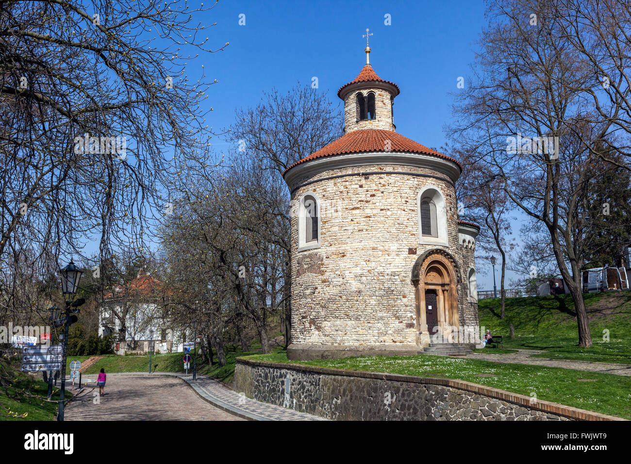 Romanico San Martino Rotunda, Vysehrad, Praga 11 ° secolo Foto Stock