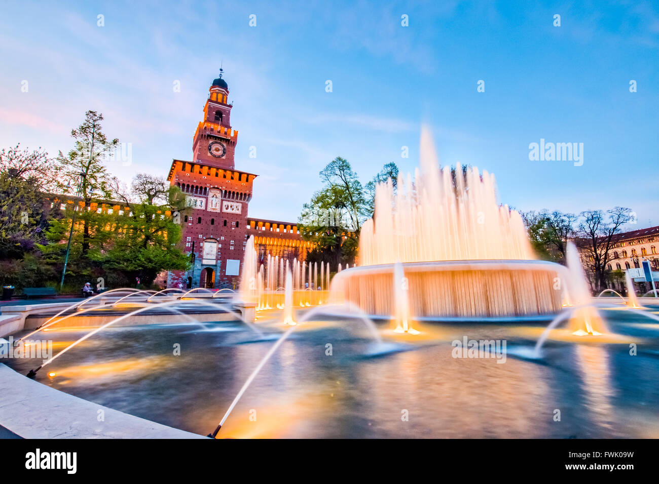 Castello Sforzesco di Milano, Italia. Foto Stock