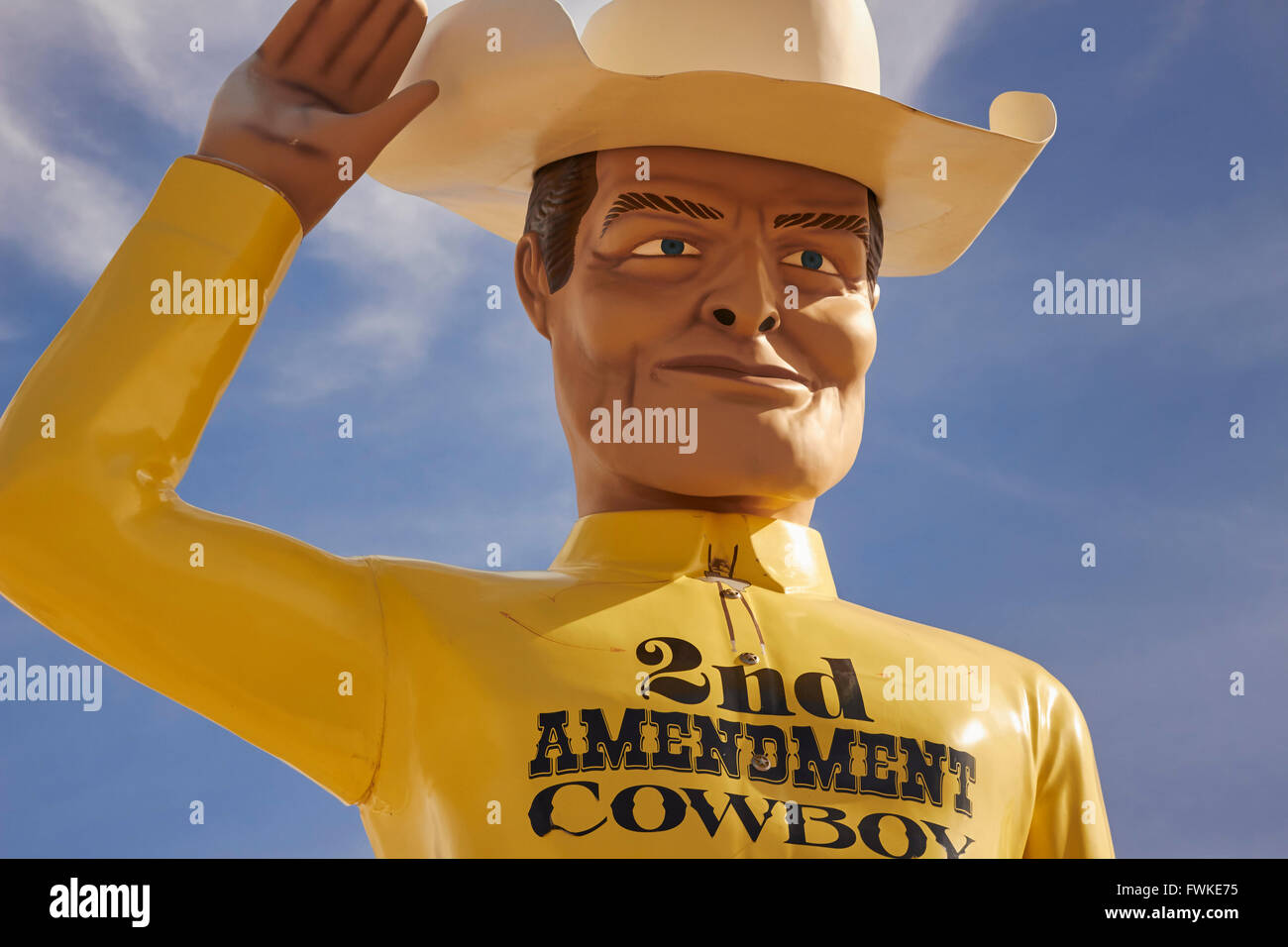 Il secondo emendamento Cowboy statua, Amarillo, Texas, Stati Uniti d'America Foto Stock
