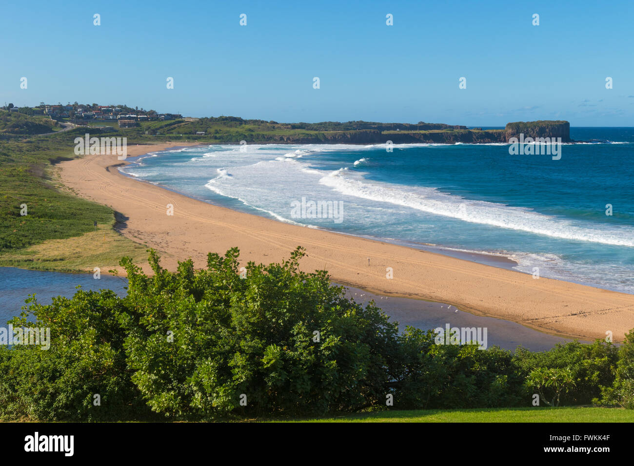 Bombo Beach, Kiama NSW dove un surfista subito gravi ferite in un attacco di squalo sul 30 marzo 2016 Foto Stock