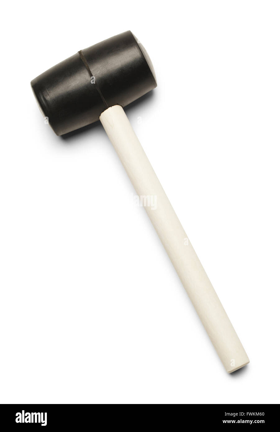 In gomma nera Mallet isolati su sfondo bianco. Foto Stock