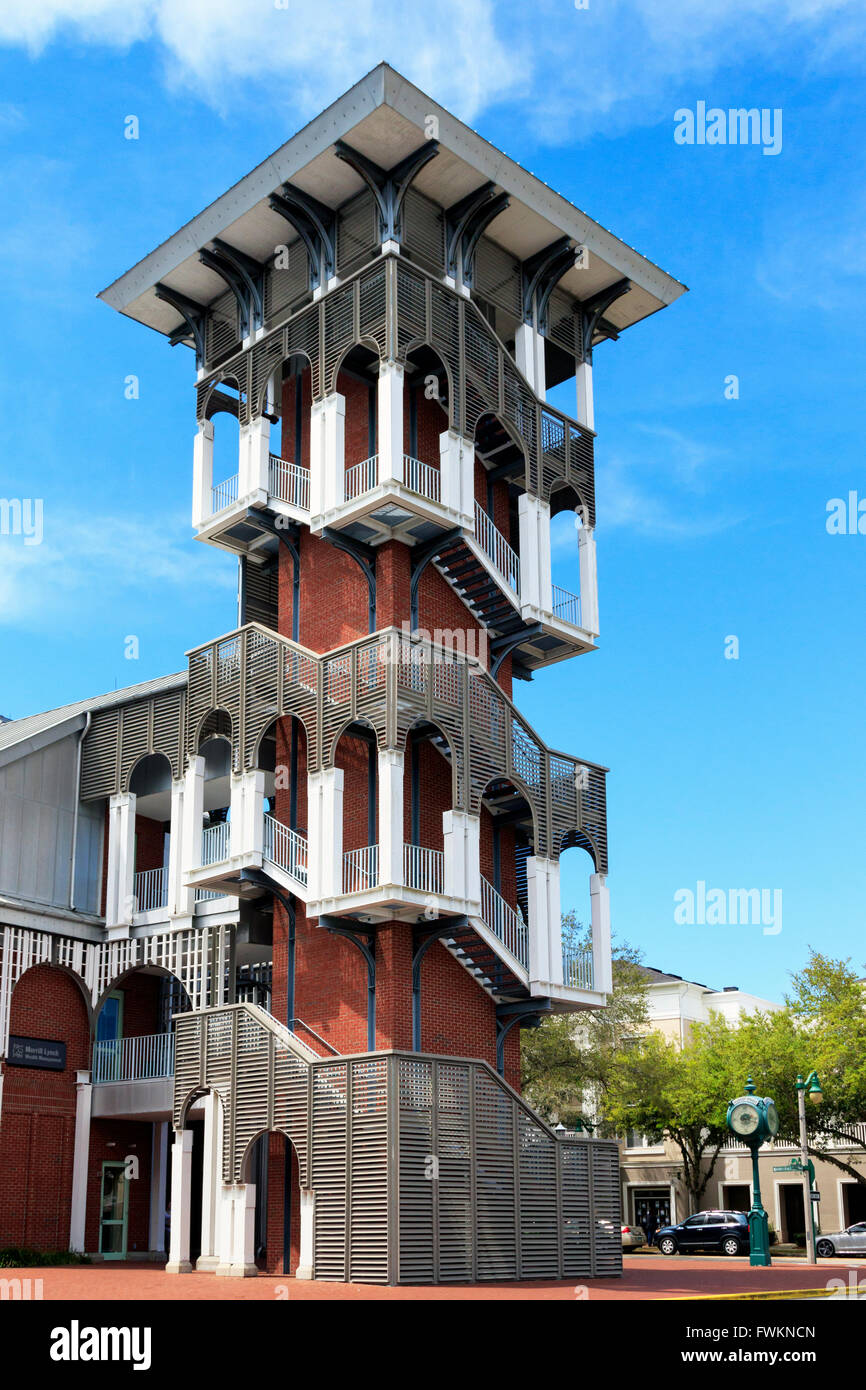 Bank of America building, Market Street, il centro cittadino di celebrazione, Osceola County, Florida< USA, America Foto Stock