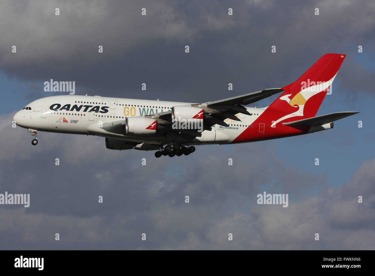 QANTAS A380 Foto Stock