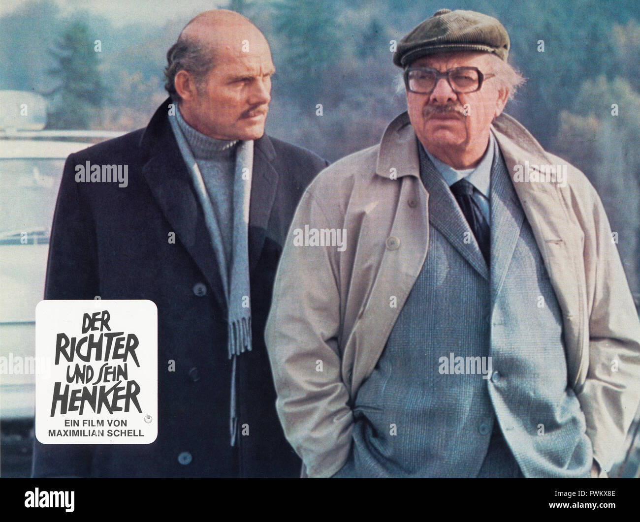 Der Richter und sein Henker, aka: Fine del gioco, Deutschland/Italien 1975, Regie: Maximilian Schell, Darsteller: Robert Shaw (links), Martin Ritt Foto Stock