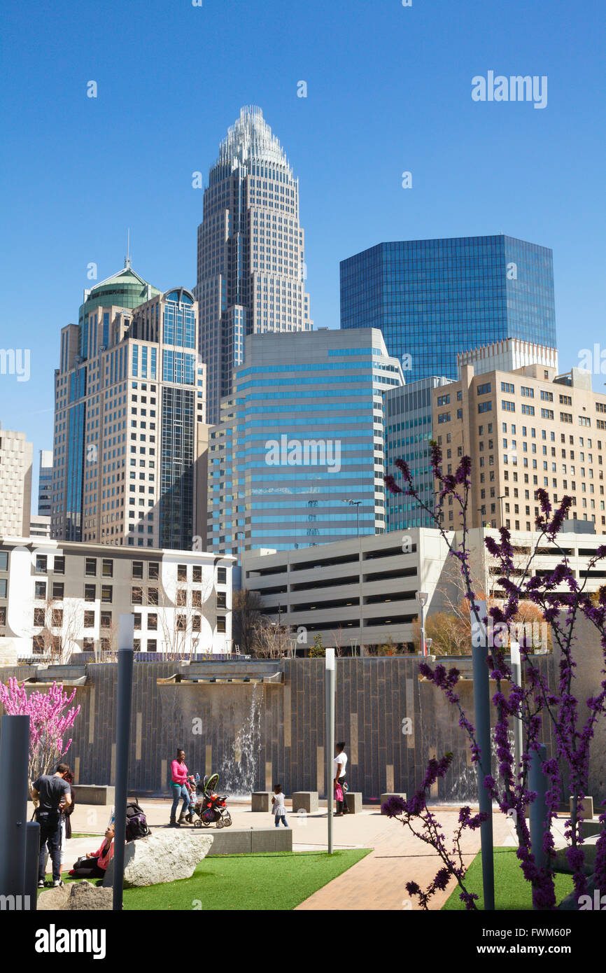 Romare Bearden Park, Charlotte, North Carolina, Stati Uniti d'America. Foto Stock