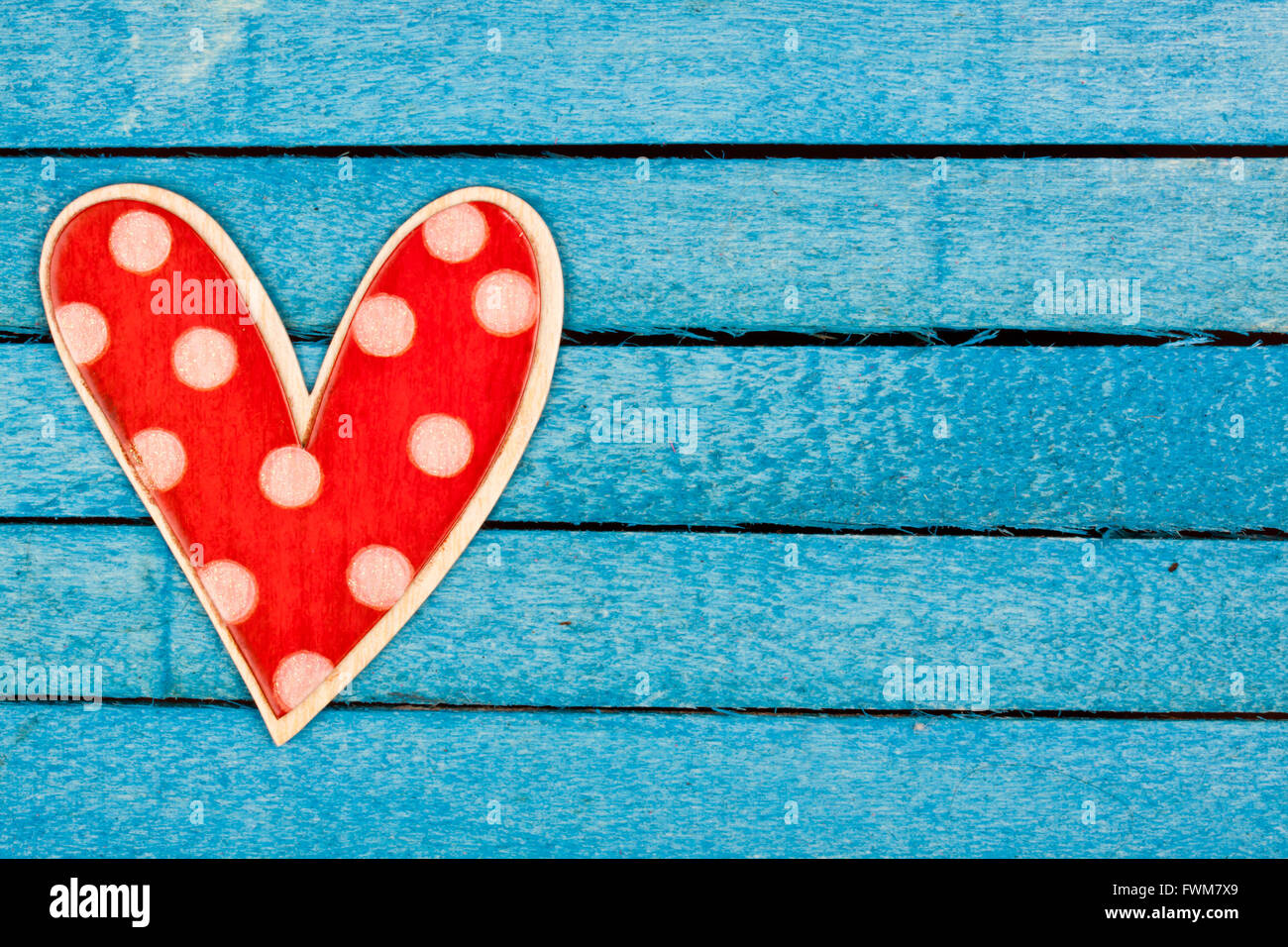 Red polka dot cuore Foto Stock