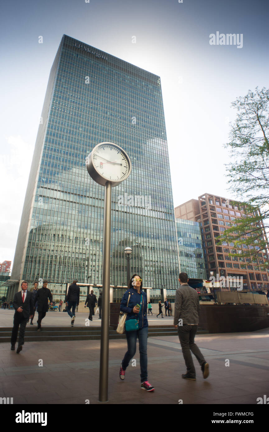 Londra, Canary Wharf, edificio Morgan Stanley Foto Stock