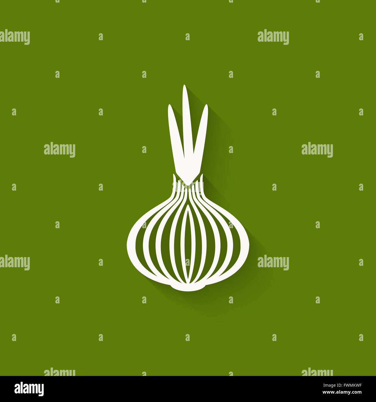 Onion icona sfondo verde. illustrazione vettoriale - eps 10 Illustrazione Vettoriale