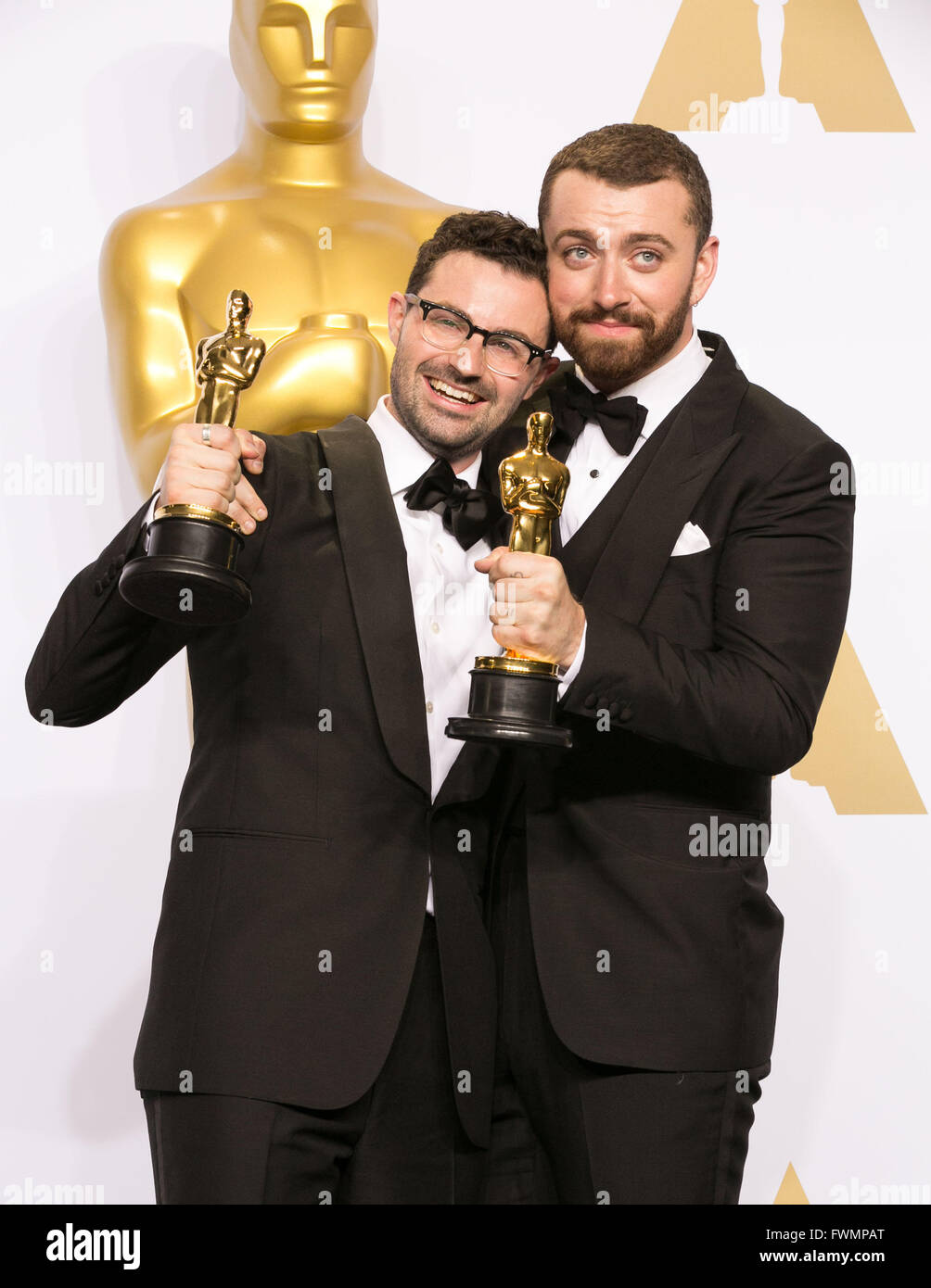 88Th annuale di Academy Awards (Oscar) al Loews Hollywood Hotel - Arrivi con: Jimmy la nuca, Sam Smith Dove: Los Angeles, California, Stati Uniti quando: 28 Feb 2016 Foto Stock