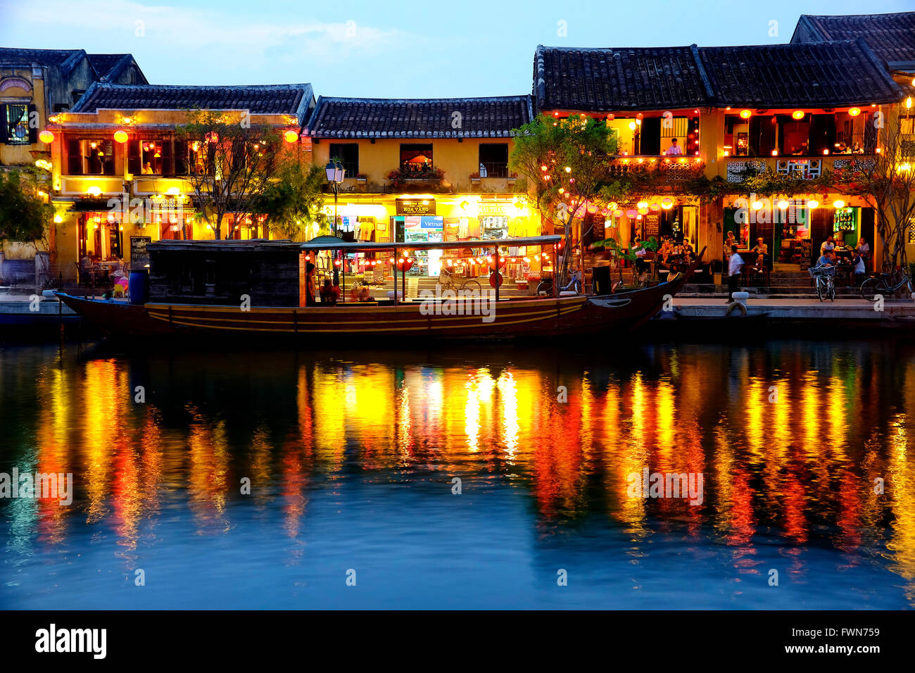 Hoi An riverfront, Hoi An, Vietnam Foto Stock