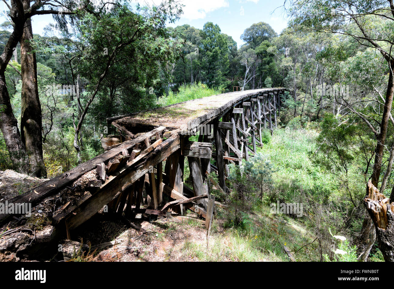 'Boggy Creek Ponte a traliccio, Koetong, Tallangatta, Victoria, Australia Foto Stock