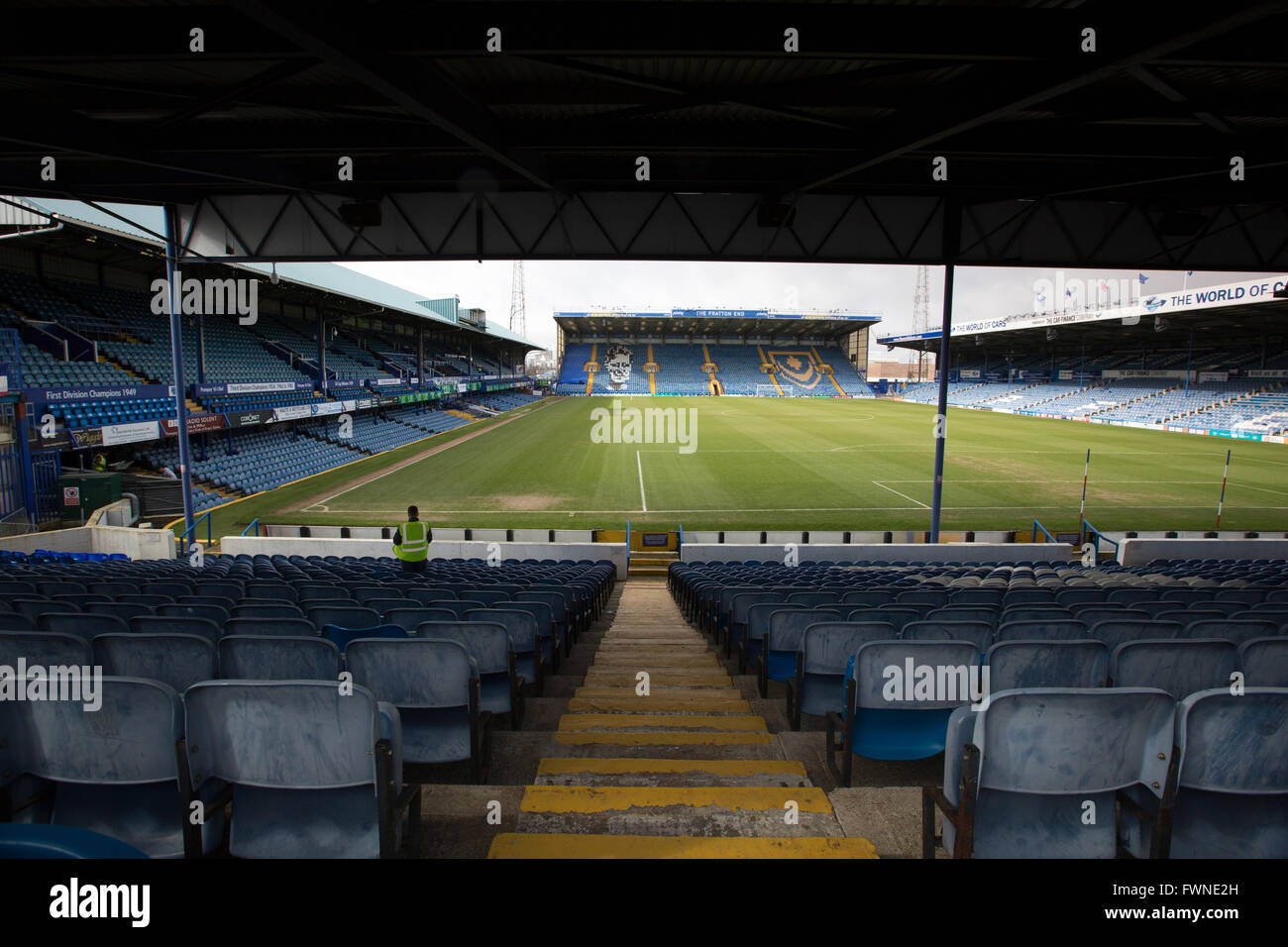 Portsmouth Football Club, Fratton Park football Stadium, Portsmouth, Hampshire, Inghilterra, Regno Unito Foto Stock