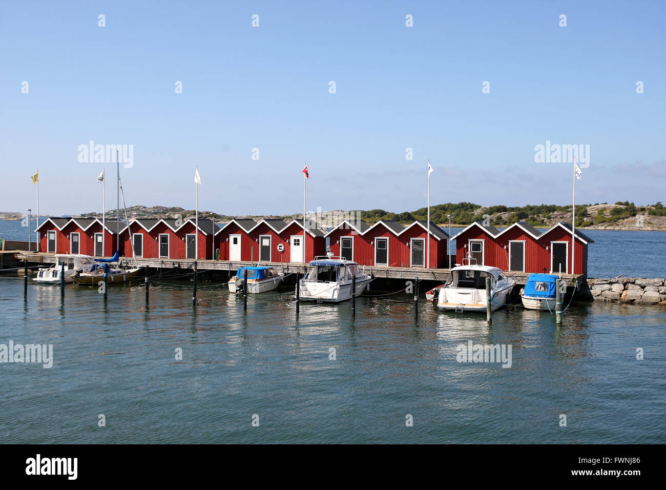 Case nel arcipelago di Göteborg sulla luglio 29, 2014. Foto Stock