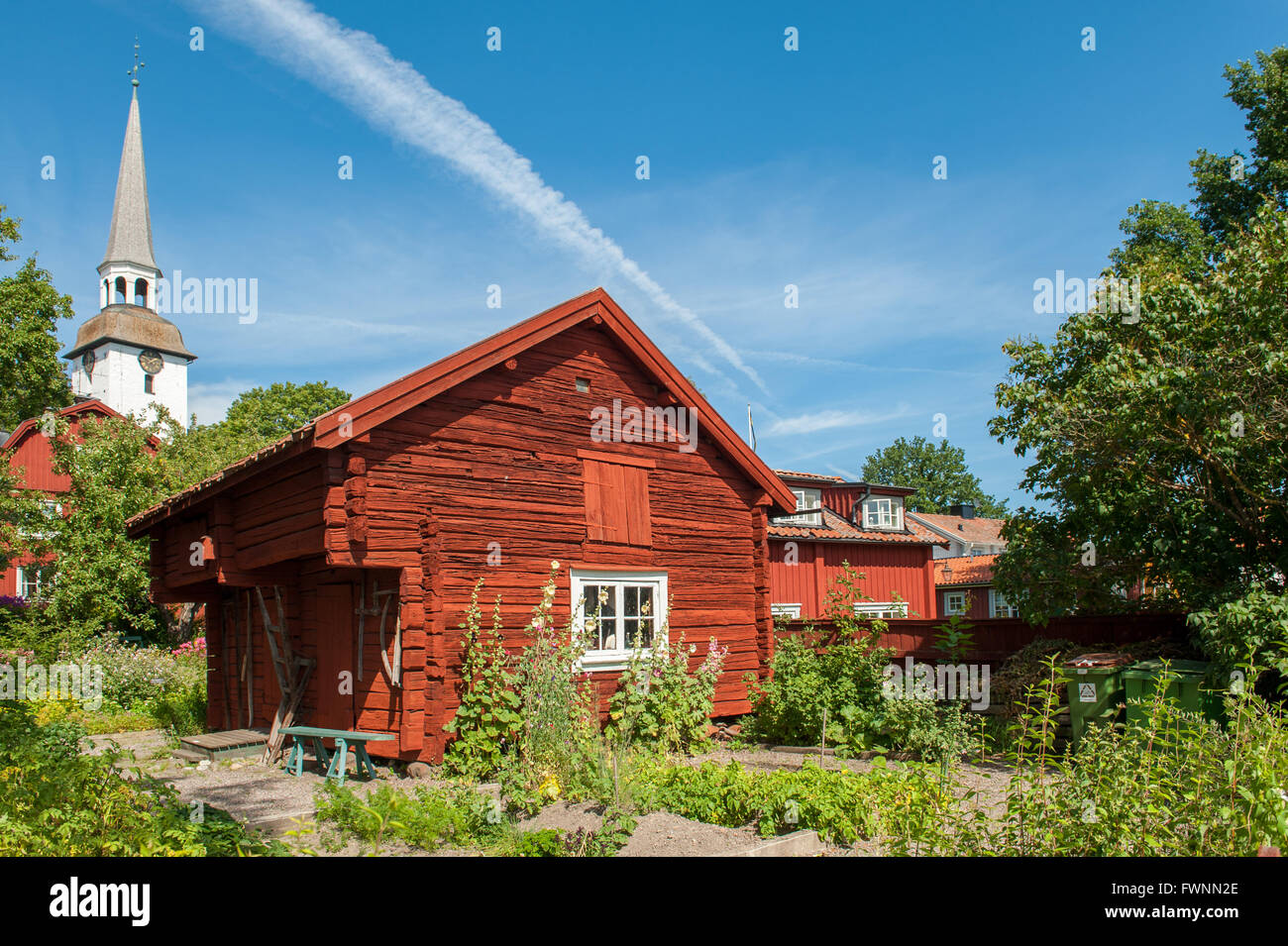 Estate in posizione idilliaca cittadina Mariefred in Svezia Foto Stock