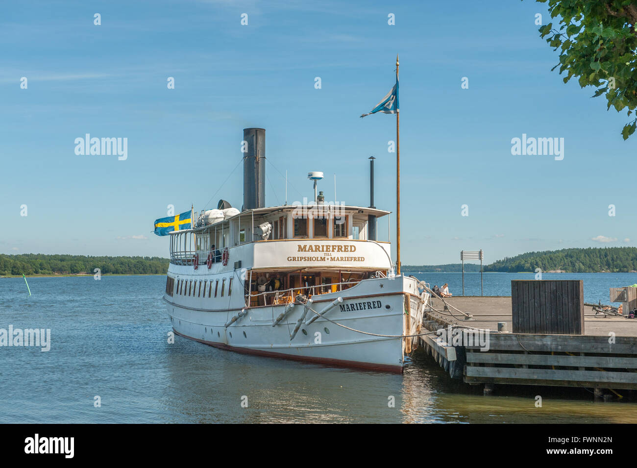 Estate in posizione idilliaca cittadina Mariefred in Svezia Foto Stock