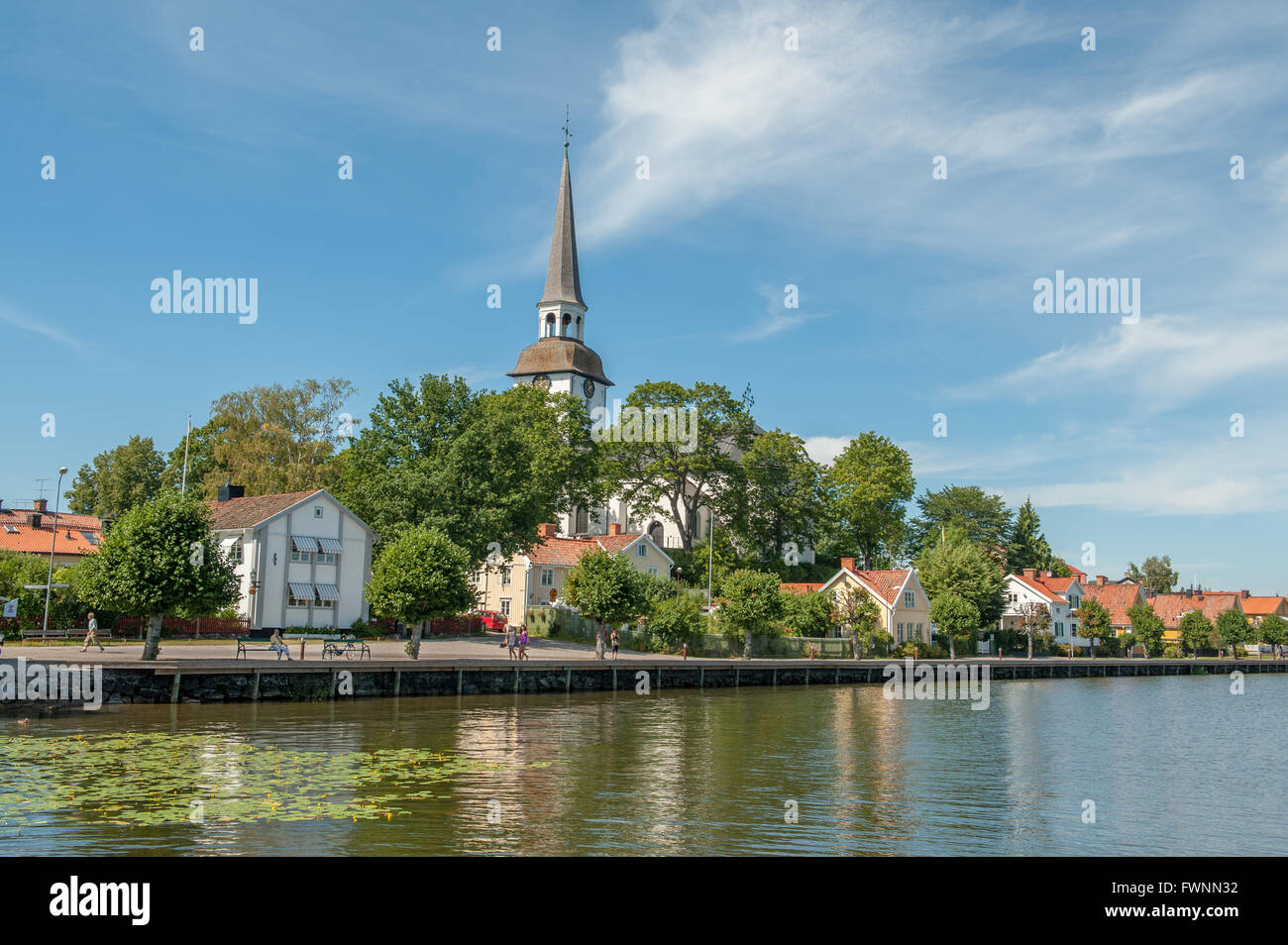 Estate in posizione idilliaca cittadina Mariefred in Svezia Foto Stock