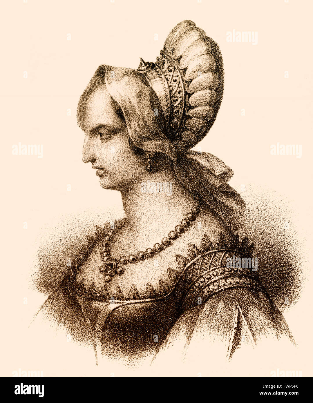 Regina Metina, moglie di Merovech, Meroveus, Merovechus, Merovius o Mérovée, re dei Franchi Salian da merovingi dynast Foto Stock