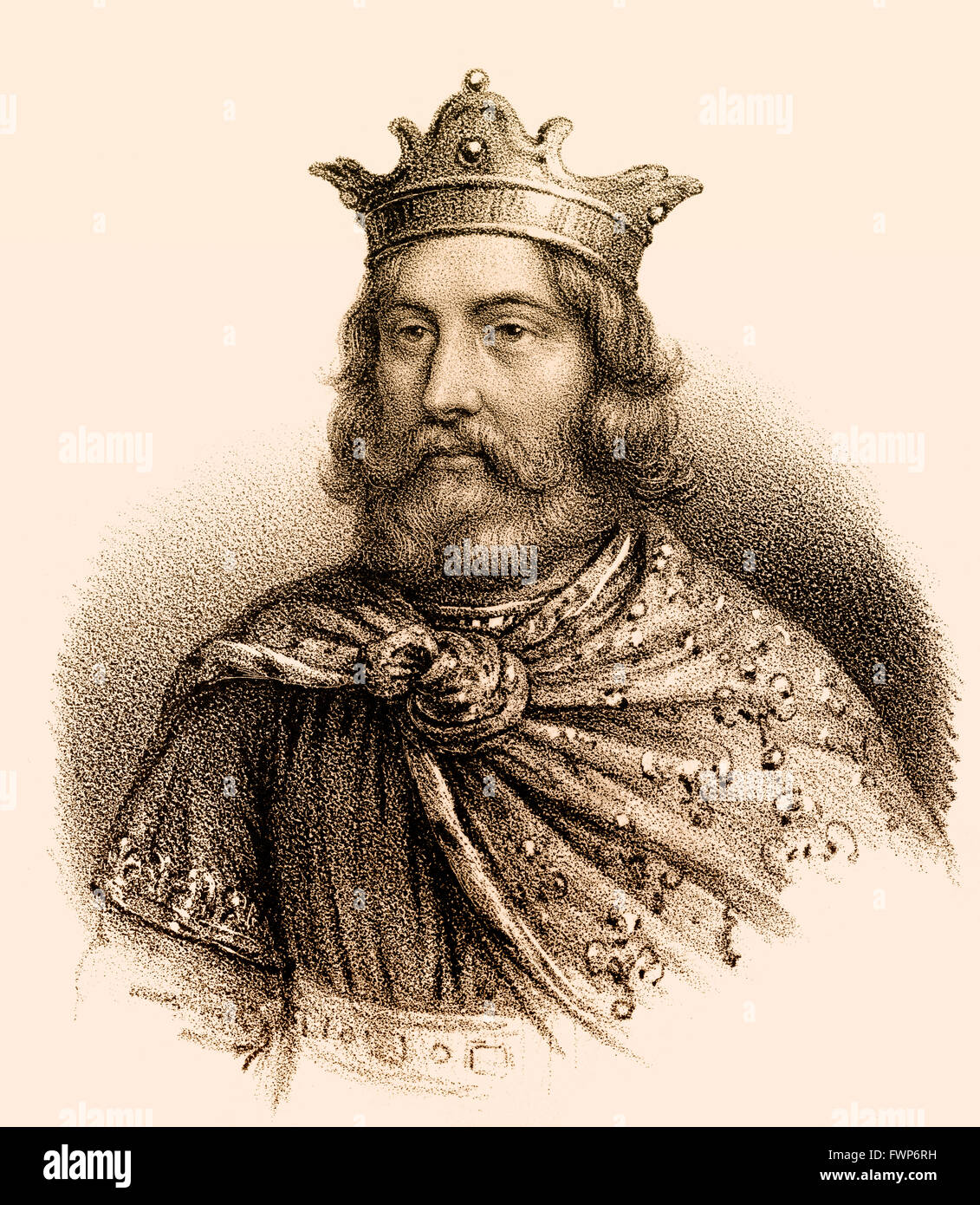 Childebert I, c. 496-558, un re frankish della dinastia merovingio, re di Parigi e Orléans, Childebert I, c. 496-558, König Foto Stock
