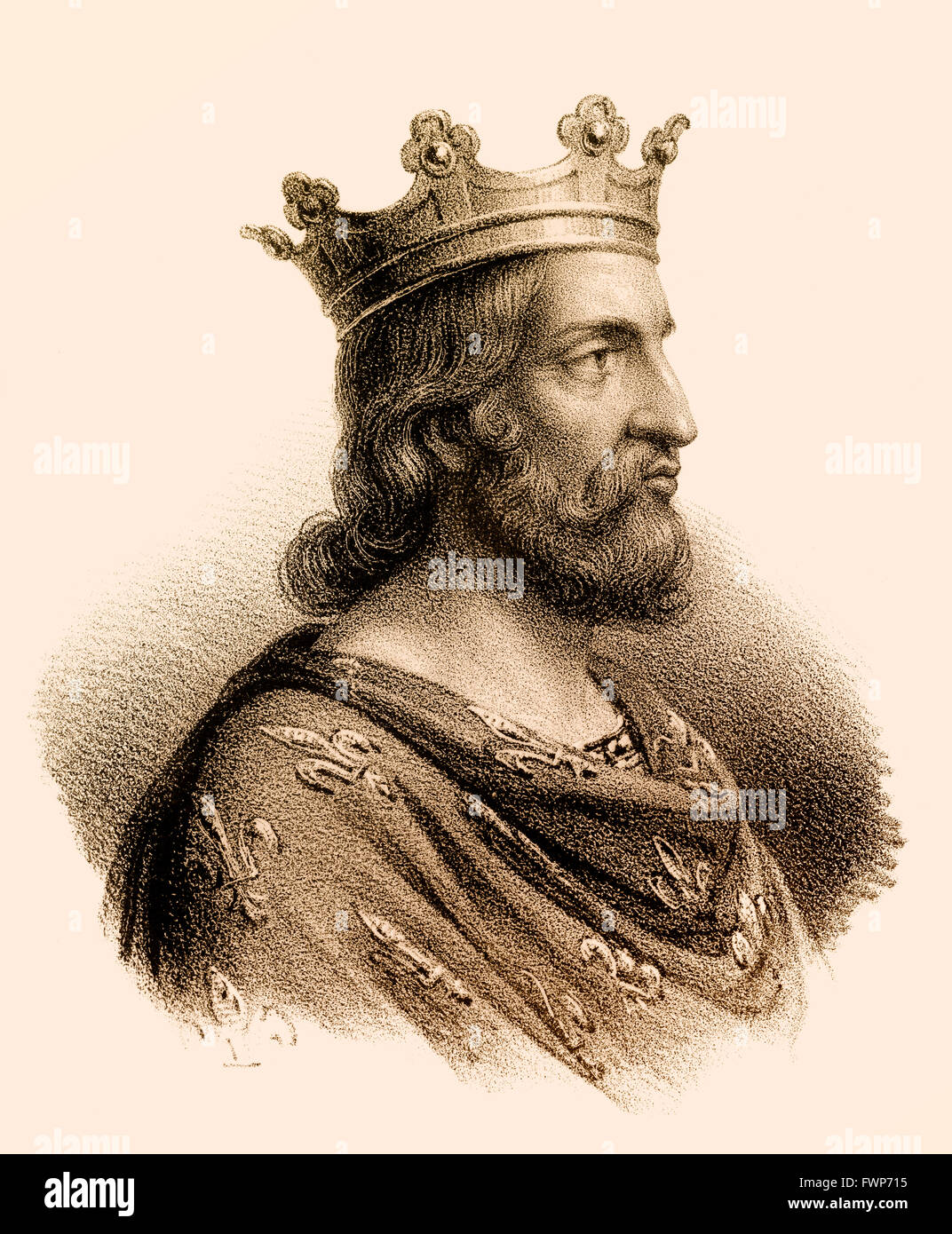 Dagobert I, c. 603-639, re di Austrasia e Neustria e borgogna, re dei Franchi della dinastia dei Merovingi Foto Stock