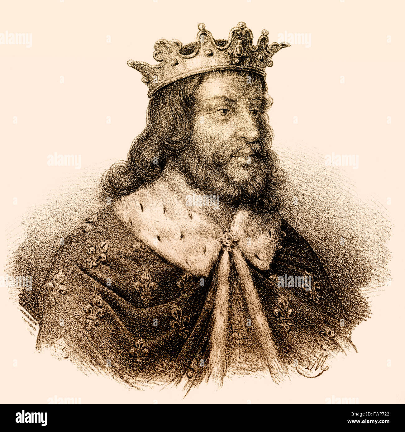 Childeric II o Childerich II. C. 653-675, re frankish di Neustria e borgogna, re dei Franchi Foto Stock
