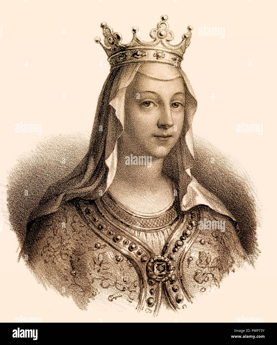 Clotilde o Chrodochild, moglie di Dagobert III, 699-715, Merovingi re dei Franchi Foto Stock