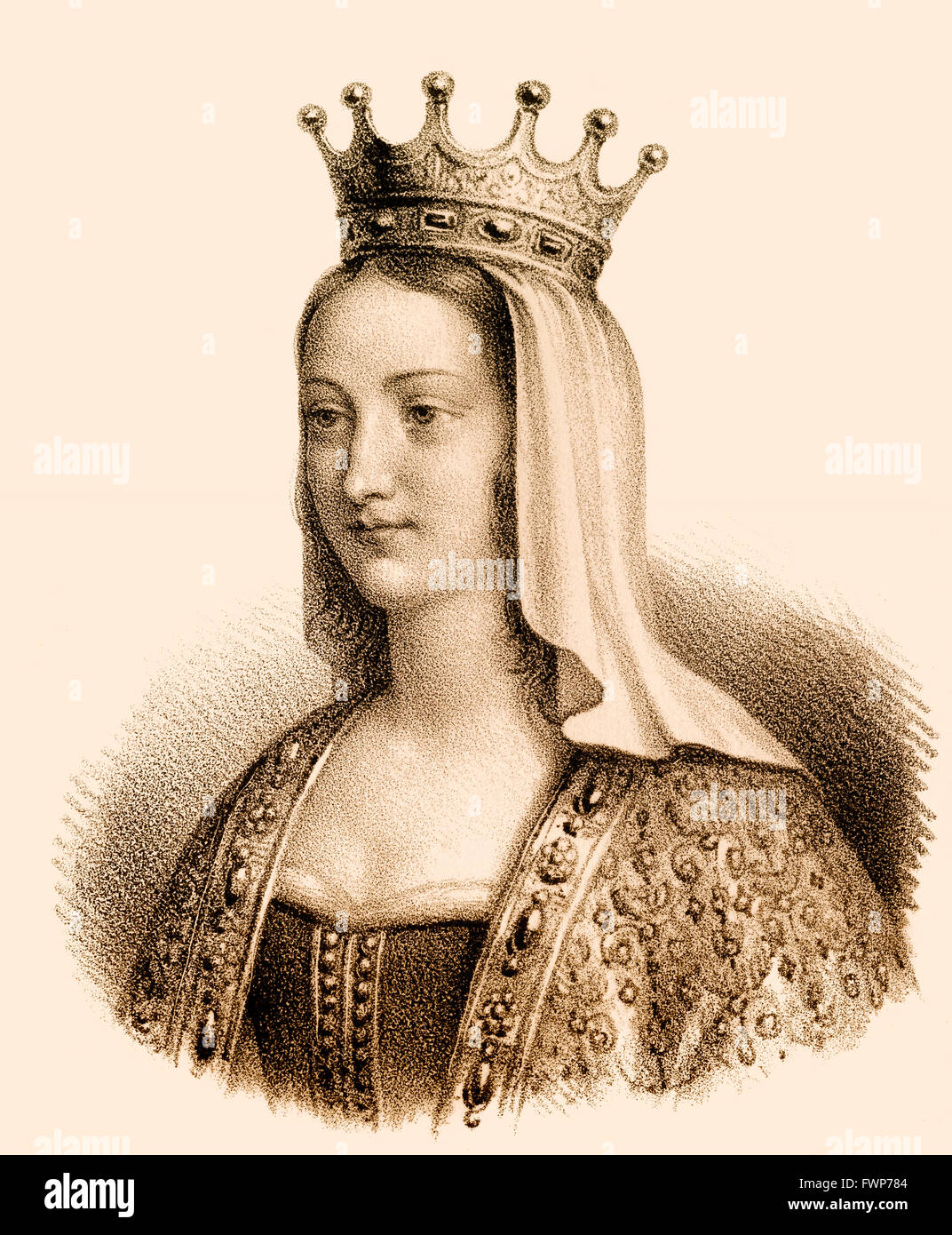Edwige de Wessex, Eadgifu, Edgifu, Edgiva, Ogiva, 902-dopo 955, seconda moglie di Carlo III, chiamato il semplice, re di Western Foto Stock