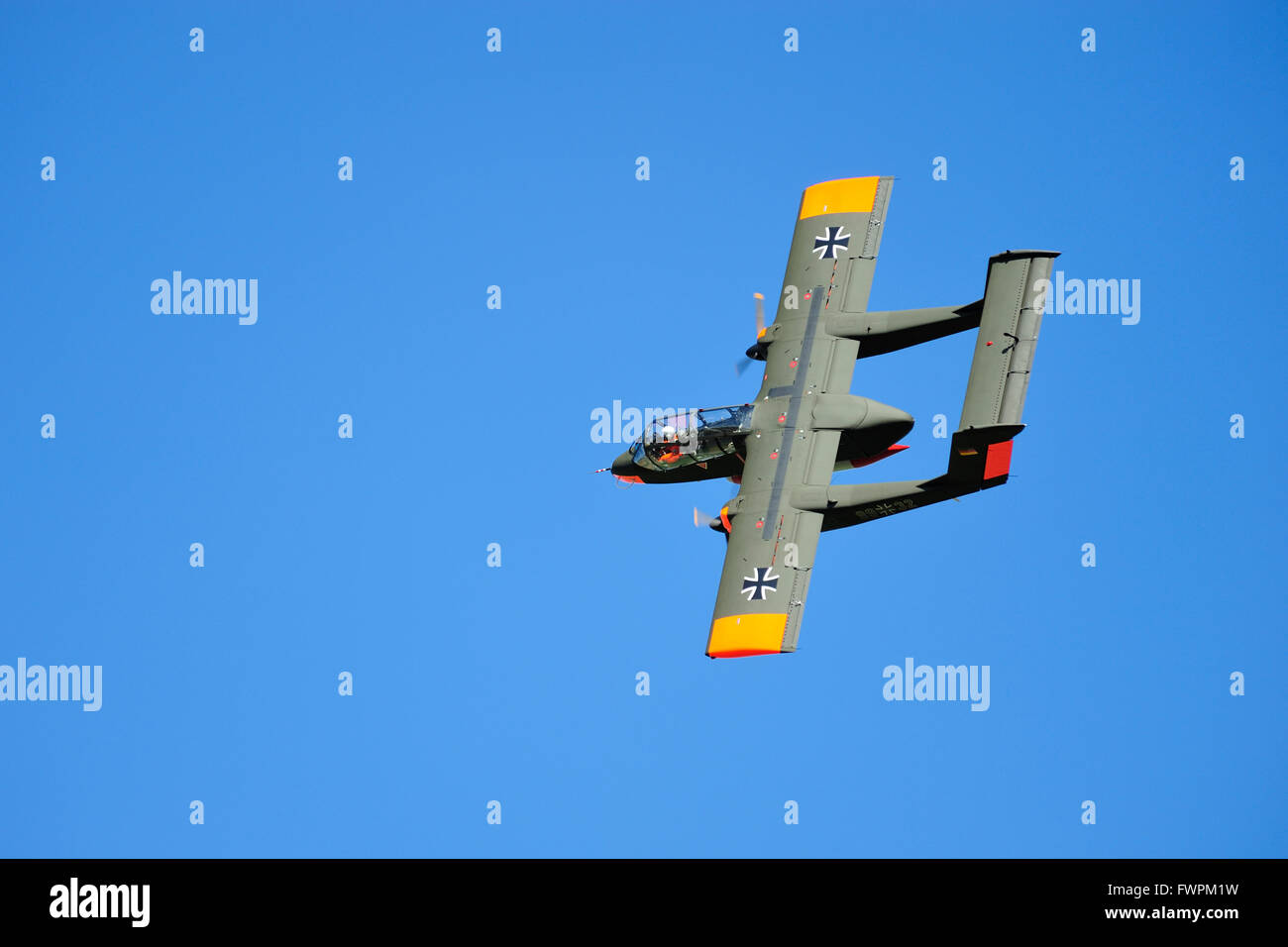 North American Rockwell OV-10 Bronco in tedesco Air Force marcature durante la sua visualizzazione in Oriente Airshow di Fortune 2011 Foto Stock