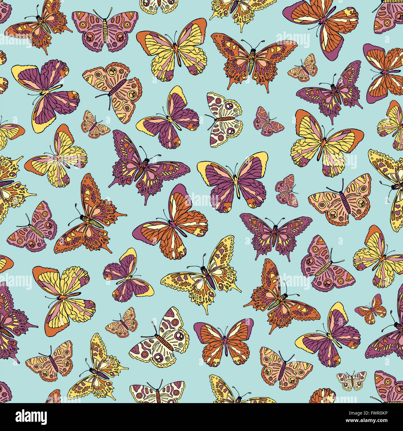 Seamless butterfly wallpaper Foto Stock