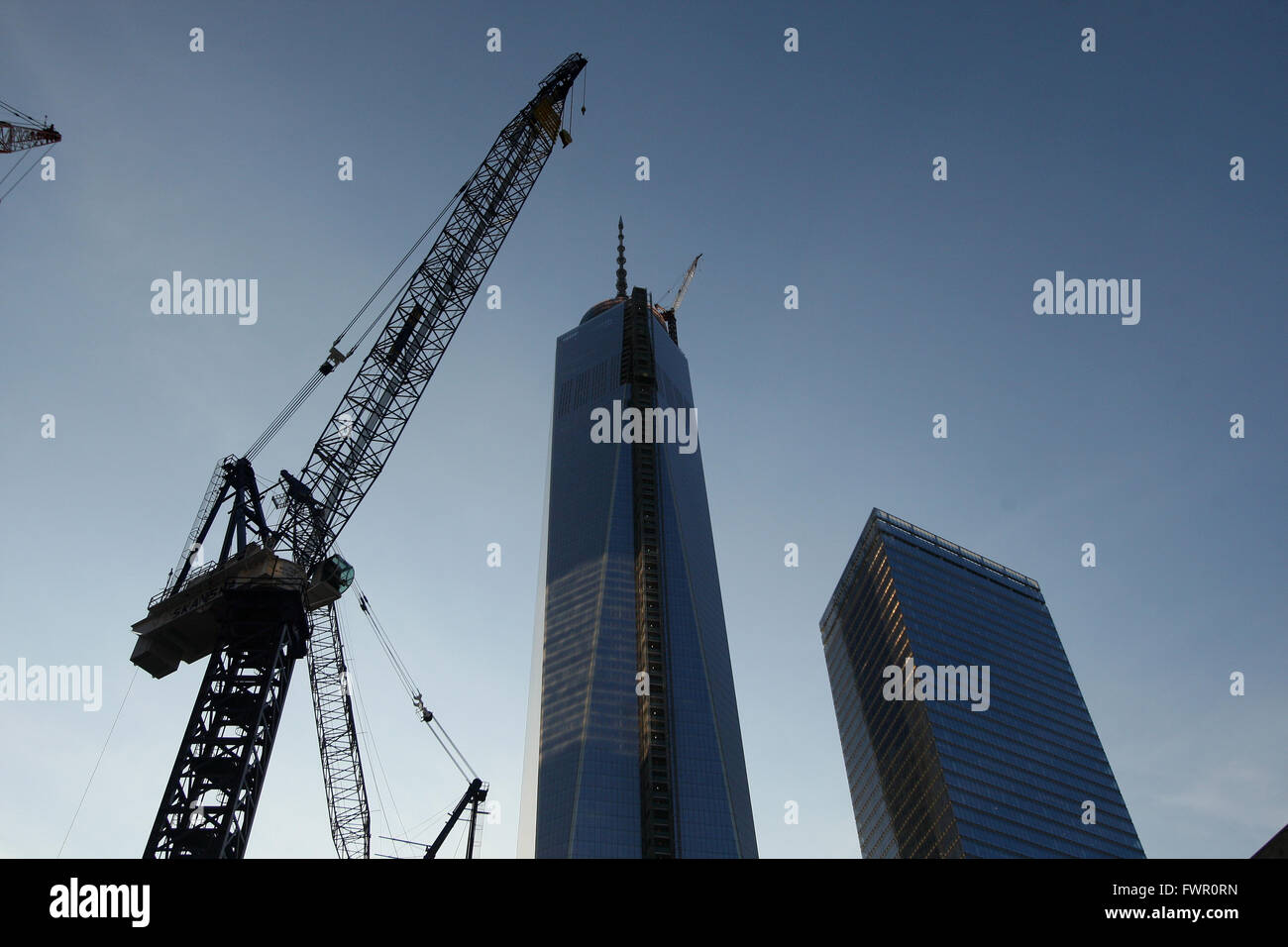 One World Trade Center in costruzione nella città di New York, NY., il 7 luglio 2013. Foto Stock