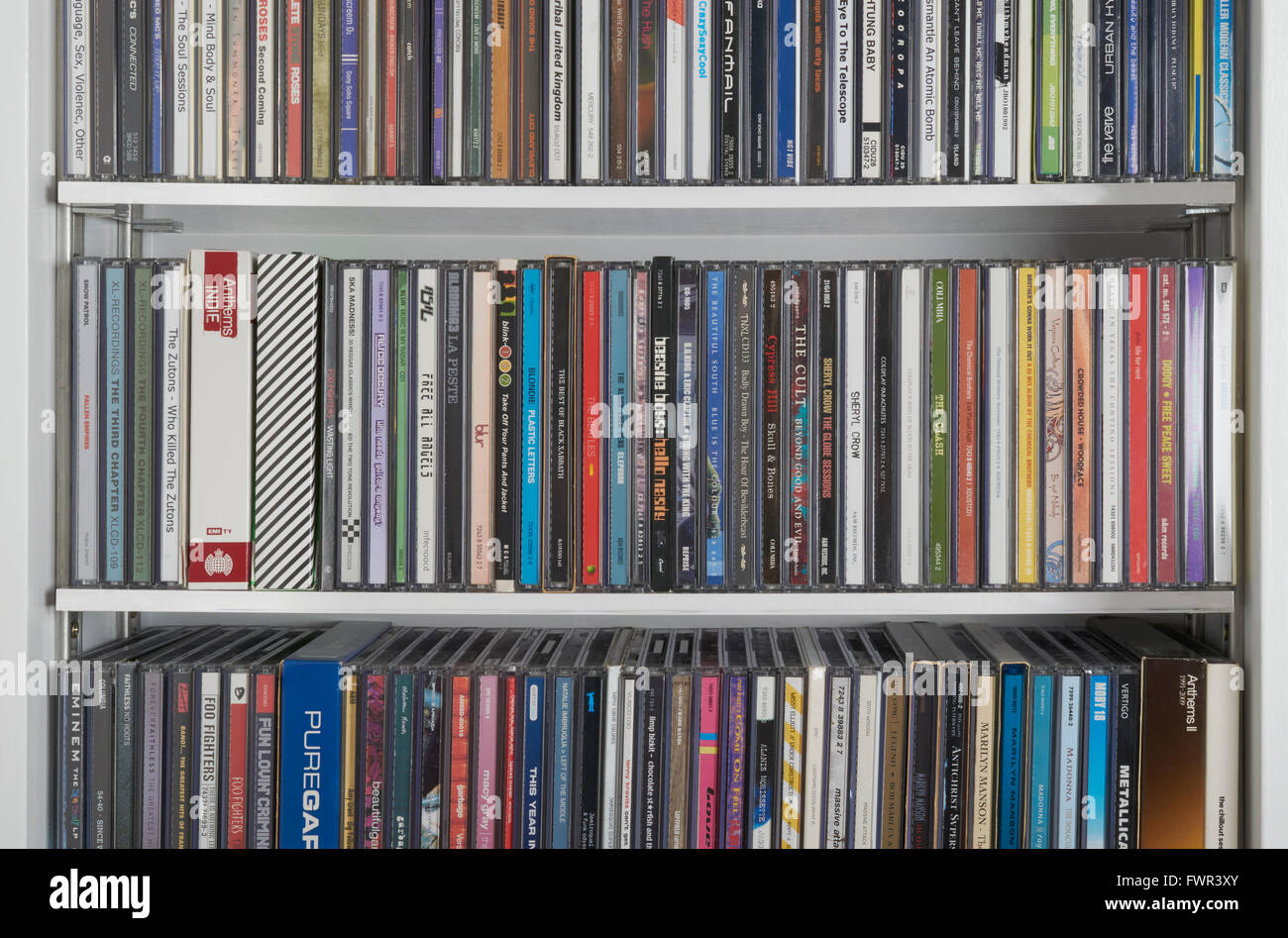 Scaffali di musica compact disc Foto Stock