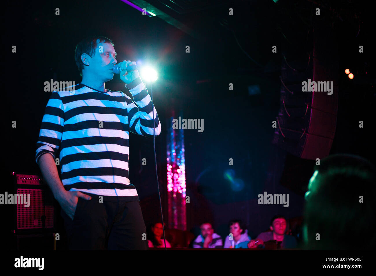 Mosca - 31 marzo, 2016 : Russo cantante rap Vladimir Afanasiev noto come Nigativ presenta il suo album di musica Nix Et Nox a 16 tonnellate nightclub Foto Stock