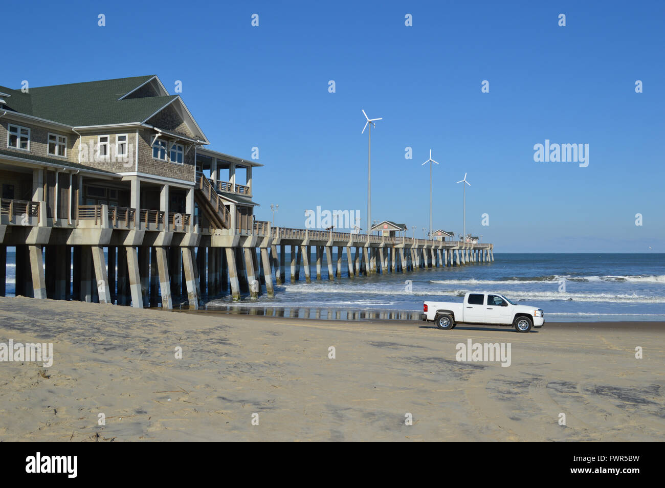 Jennette è Pier situato in Nag Testa, North Carolina. Foto Stock
