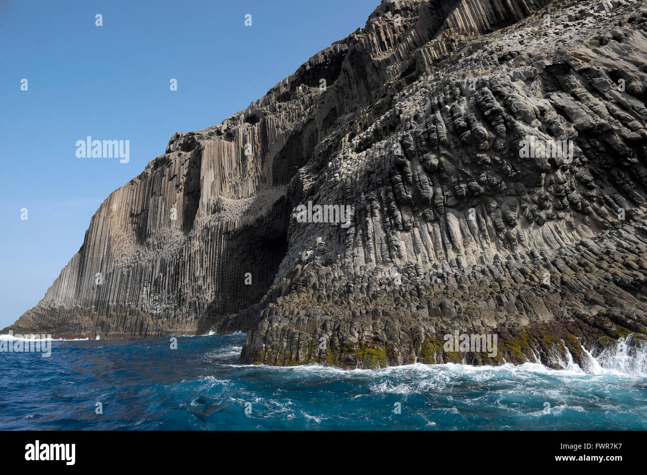 Colonne di basalto Los Órganos, La Gomera, isole Canarie, Spagna Foto Stock