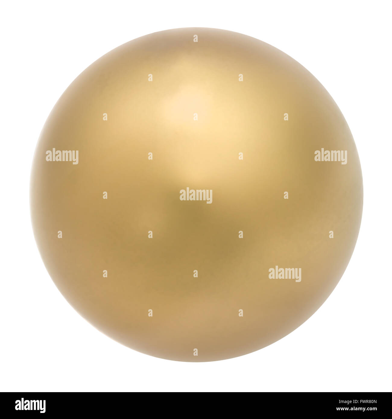 Sfera dorata, decorazione astratta, isolato su sfondo bianco Foto Stock